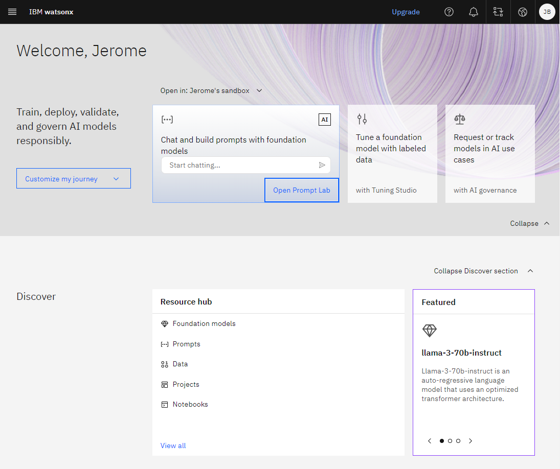 Watsonx.ai screenshot